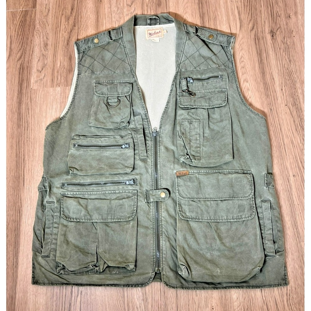 Woolrich Rugged Utility Vest Gorpcore Fishing Hunting Multi Pocket Photography